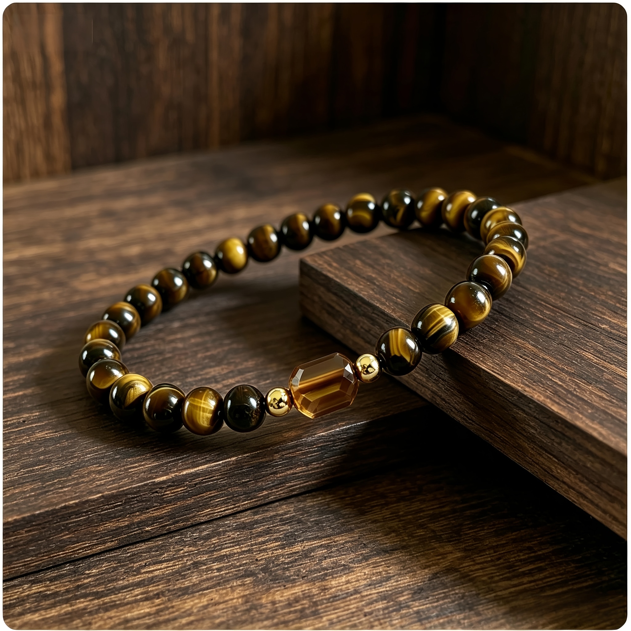 Women's Tiger's Eye Amber Bracelet for Wealth Attraction